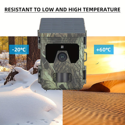 NNETM Solar-Powered 4K Wildlife Trail Cam Hunting Camera