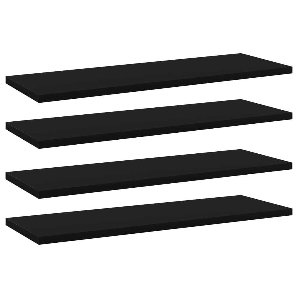 NNEVL Bookshelf Boards 4 pcs Black 60x20x1.5 cm Chipboard