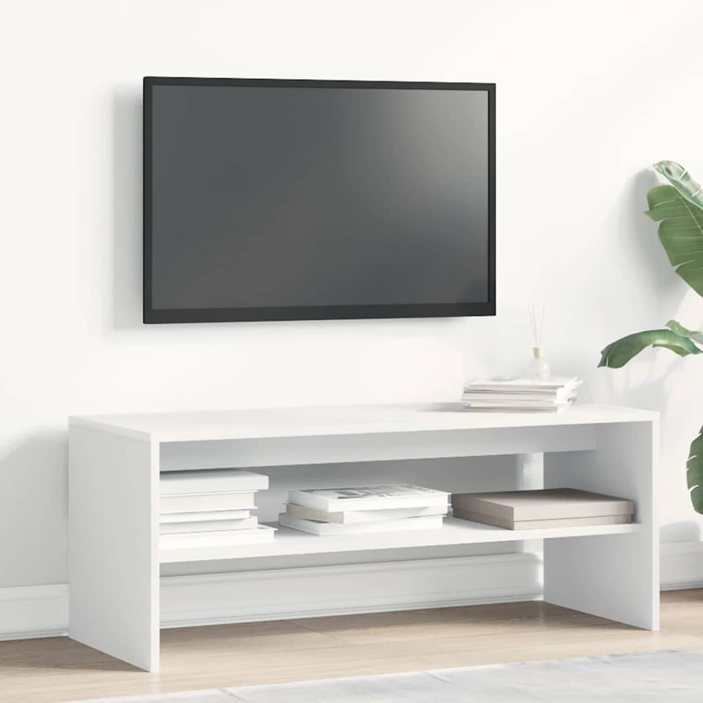 NNEVL TV Cabinet White 100x40x40 cm Engineered Wood