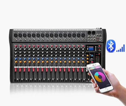 NNEDSZ Hridz 16 Channels Audio Sound Mixer Mixing DJ Console USB with 48V Phantom Power