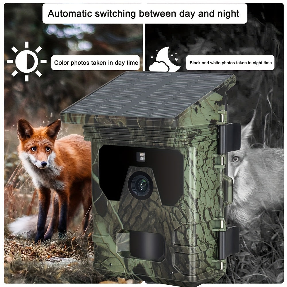 NNETM Solar-Powered 4K Wildlife Trail Cam Hunting Camera